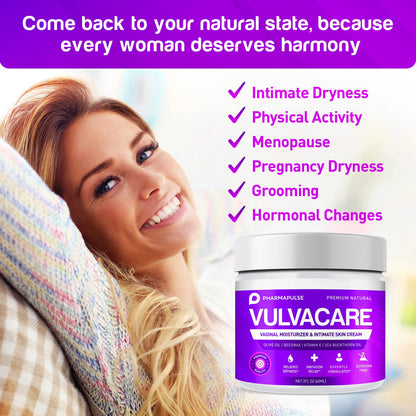 Pharmapulse Vaginal Moisturizer, Vulva Balm Cream, Intimate Skin Care, Menopause Support