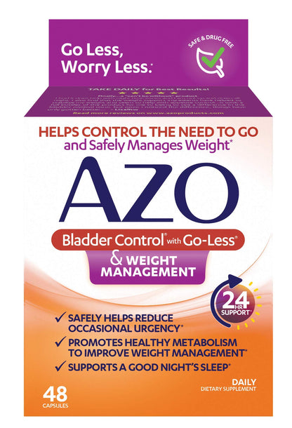 AZO Bladder Control with Go-Less & Weight Management Dietary Supplement & Yeast Plus Dual Relief