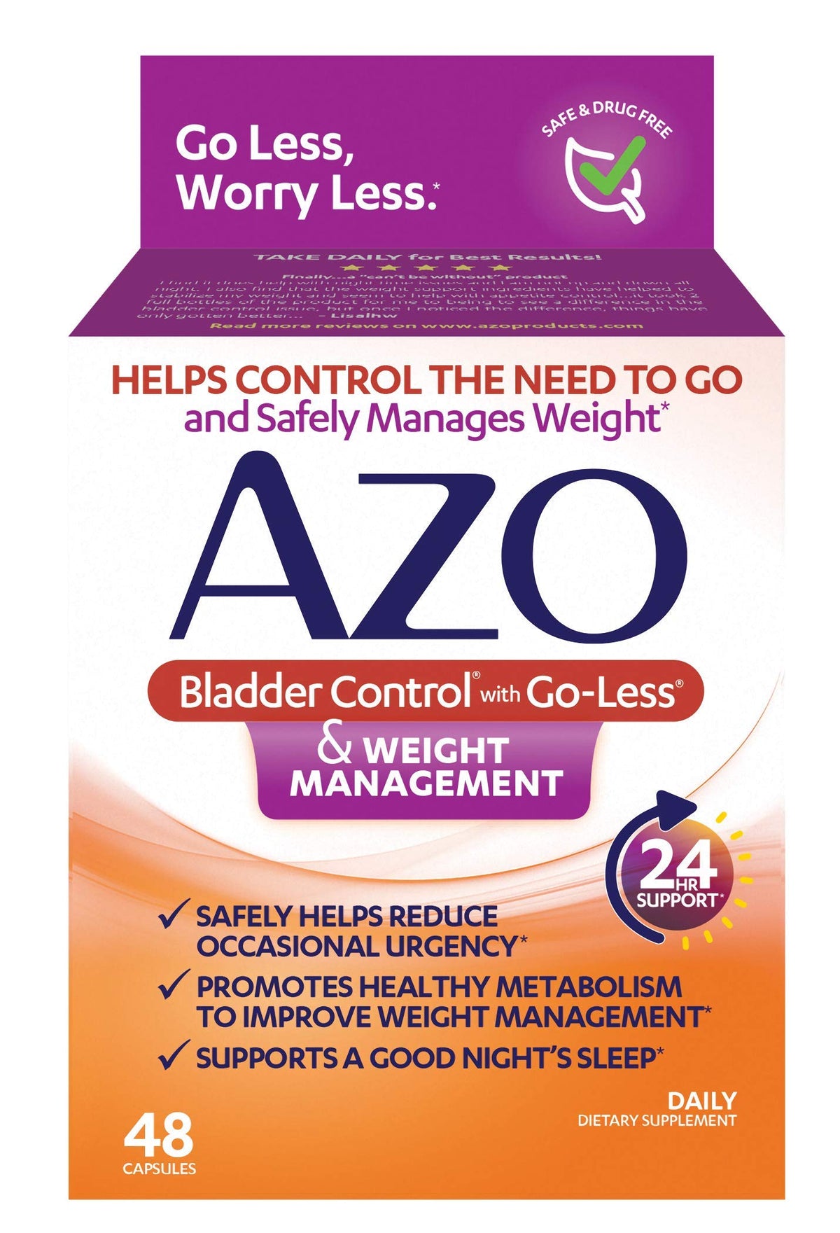 AZO Bladder Control with Go-Less & Weight Management Dietary Supplement & Complete Feminine