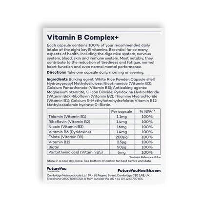 Vitamin B Complex+ Supplements - 8 Key B Vitamins for Optimal Cell Health - Energy Capsules