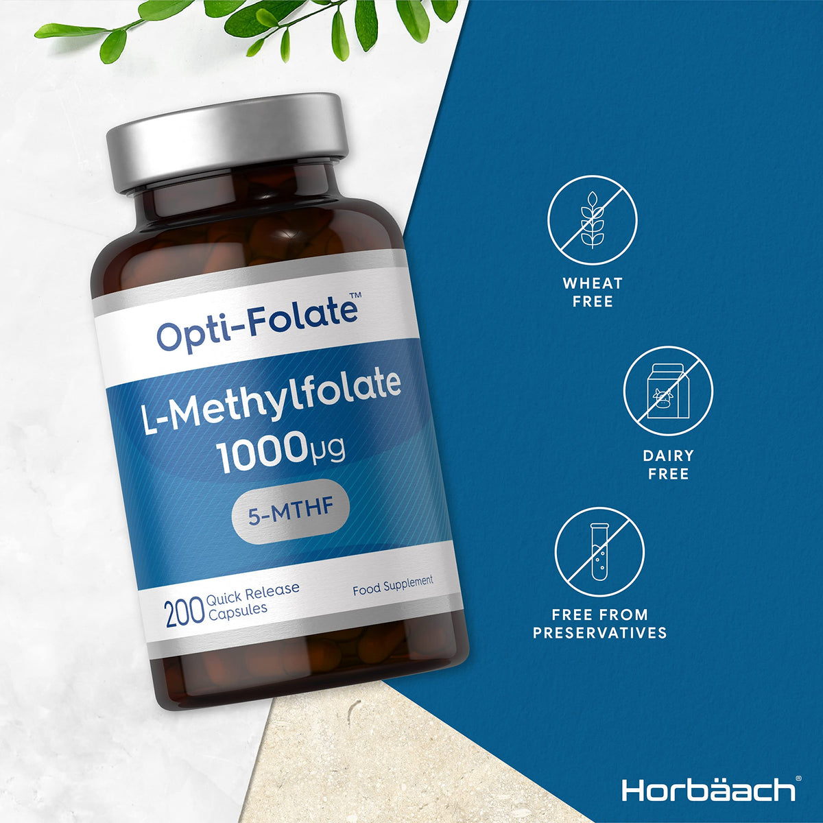 L-Methylfolate 1000ug - 200 Capsules - 5-MTHF Folate Supplement - Active Form
