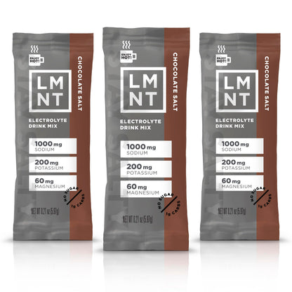 LMNT Zero-Sugar Electrolytes - Hot Chocolate Salt - Hydration Powder Packets 
