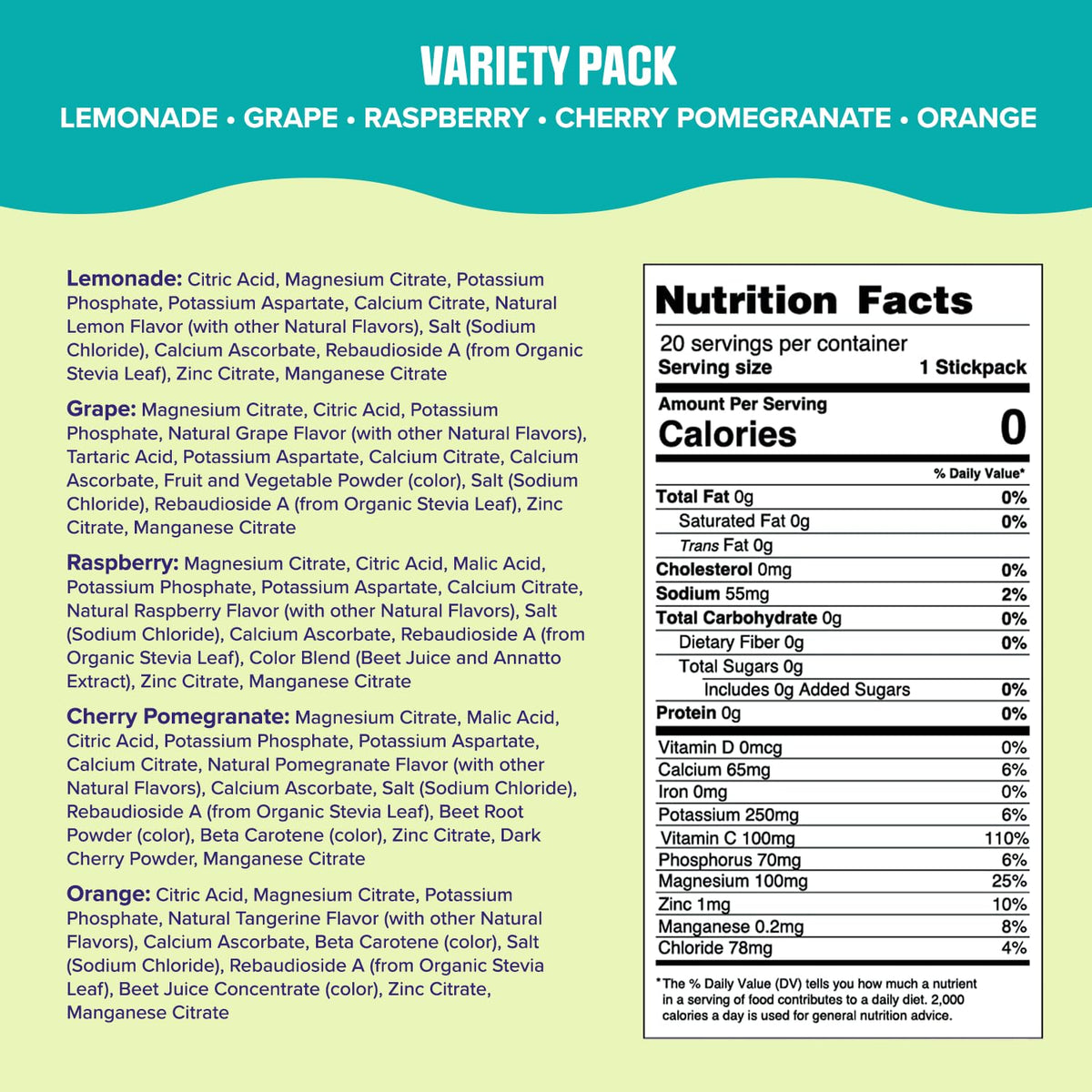 Ultima Replenisher Daily Electrolyte Drink Mix - Original Variety, 20 Stickpacks - Hydration
