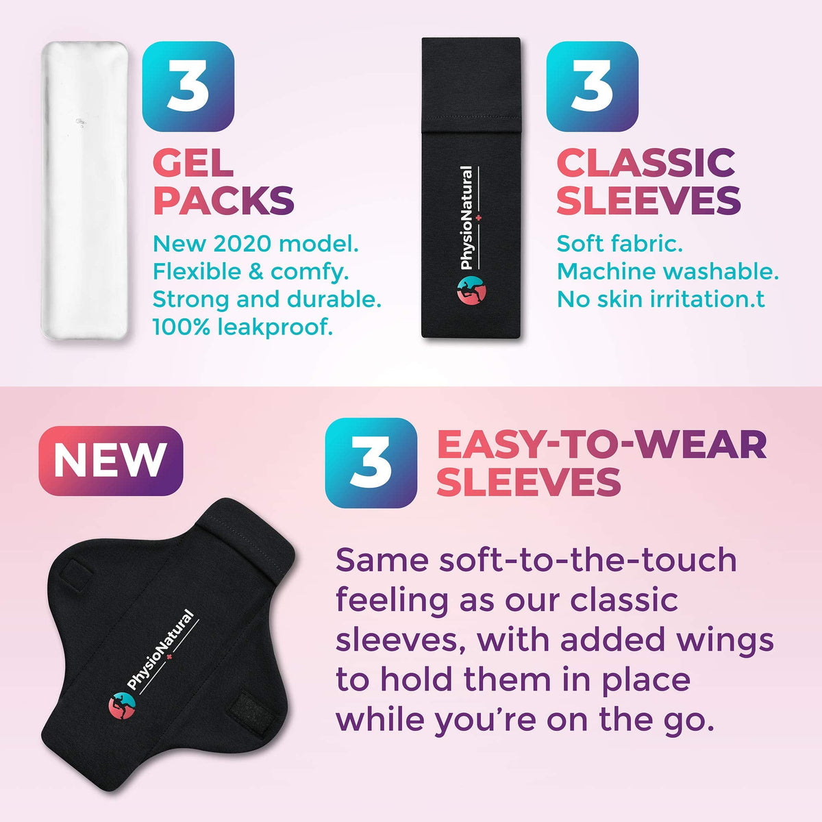 Reusable Perineal Ice Packs with Washable Sleeves - for Hemorrhoids, Postpartum Vaginal Pain
