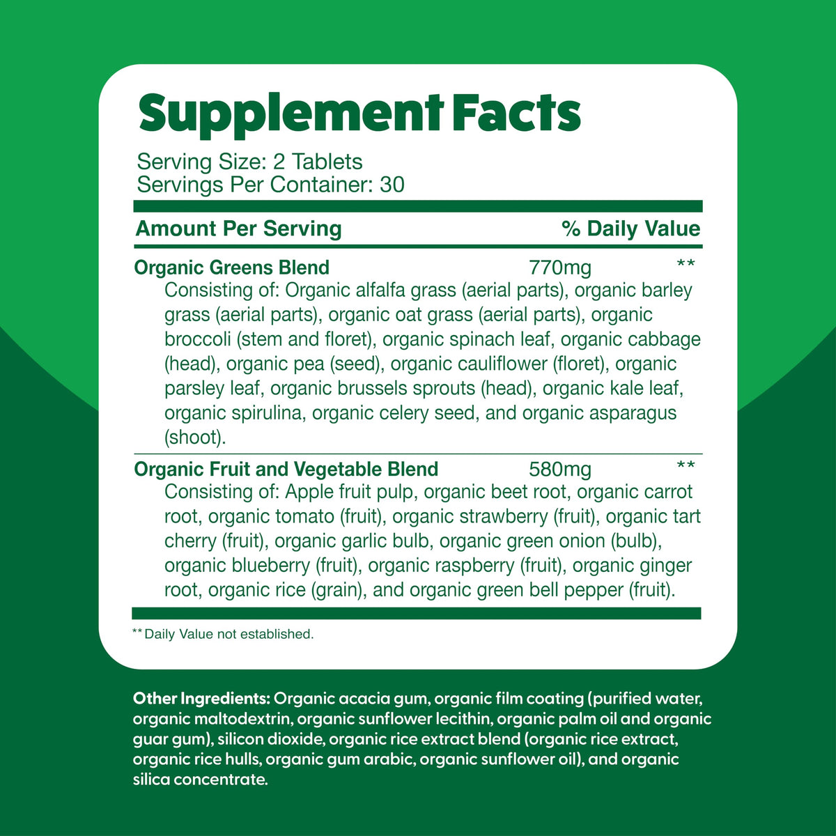 Superfood Greens by Feel Great Vitamin Co. - Organic Greens, Fruits and Veggies