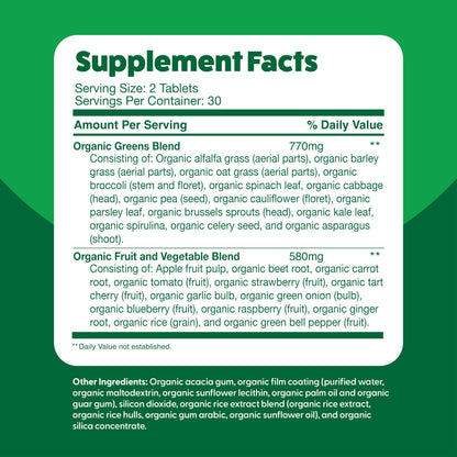 Superfood Greens by Feel Great Vitamin Co. - Organic Greens, Fruits and Veggies