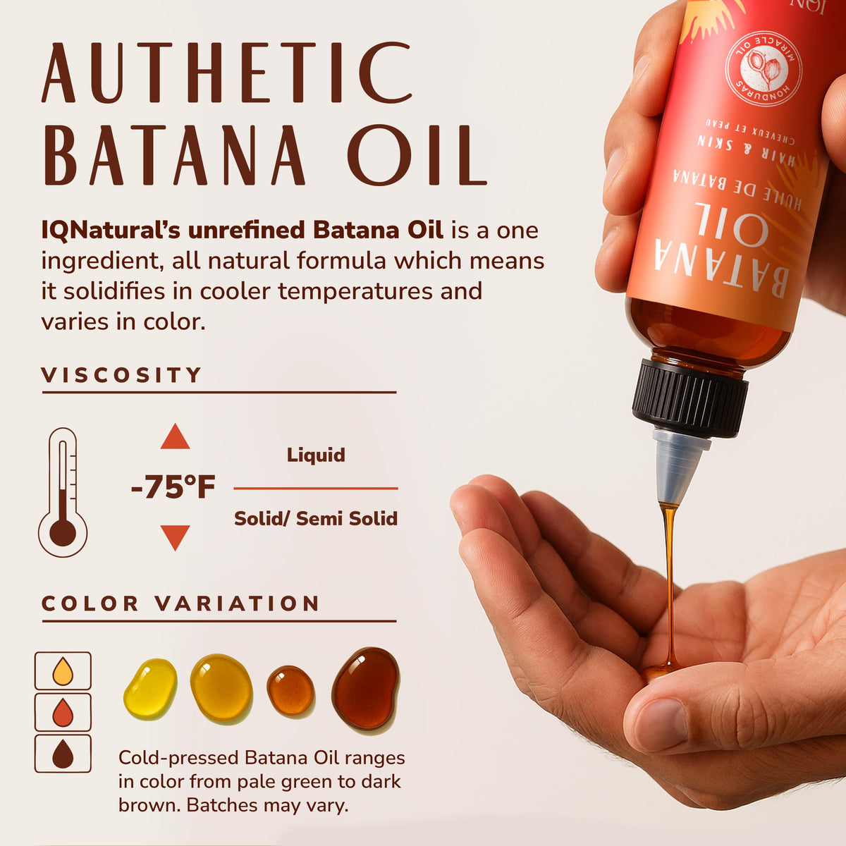Organic Raw Batana Oil for Hair Growth Oil Women & Men, Pure Natural Batana from Honduras 4oz, Healthy, Thicker, Stronger, Hair Moisturizer for Black Women, Aceite de Batana Para la Caida del Cabello