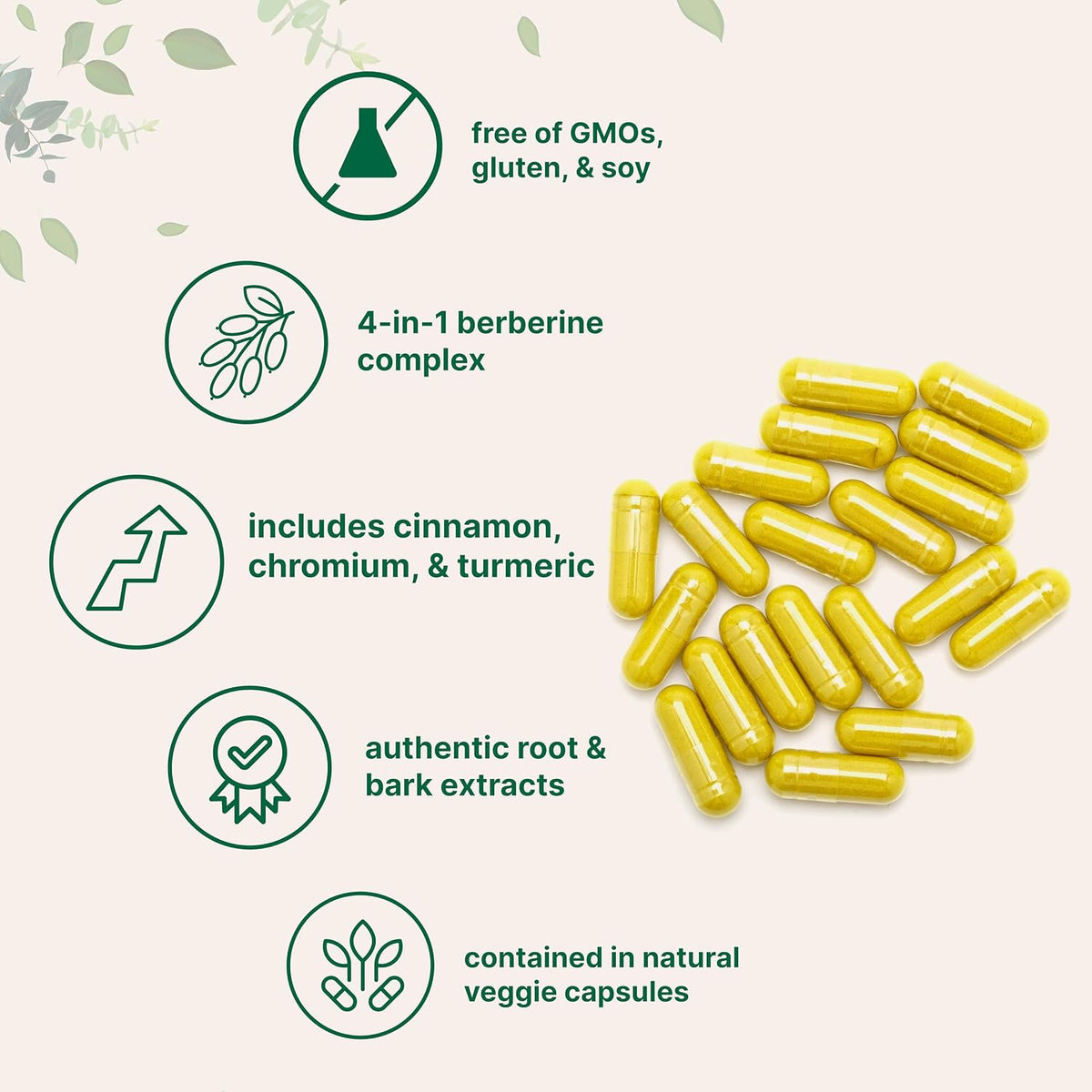 Micro Ingredients Berberine with Ceylon Cinnamon, 240 Veggie Capsules - High Absorption Berberine HCI Supplement + Turmeric Root & Cinnamon Bark Extract - Non-GMO, Gluten Free
