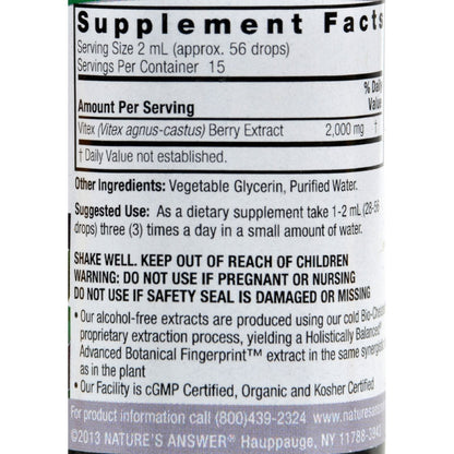 Nature's Answer Vitex Berry Alcohol Free 1 Ounce ( 2 Pack ) - Support Female Hormonal Balance