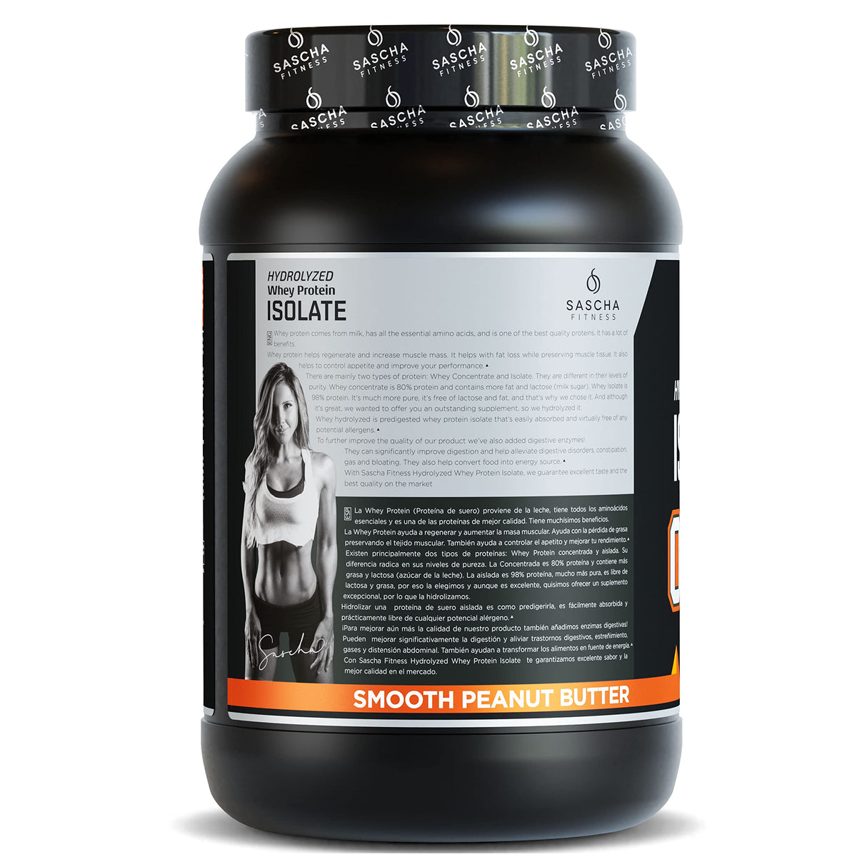 SASCHA FITNESS Hydrolyzed Whey Protein Isolate,100% Grass-Fed ,2.3 Pounds