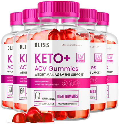 5 Pack - Bliss Keto ACV Gummies Advanced Weight Loss, Bliss ACV Active Gummies