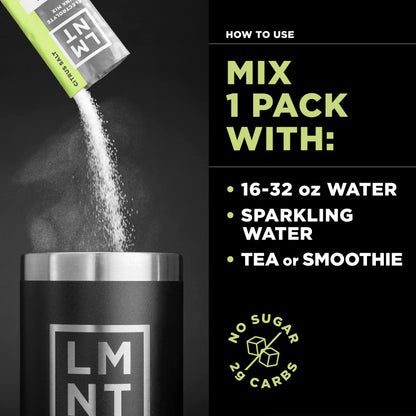 LMNT Zero-Sugar Electrolytes - Citrus Salt - Hydration Powder Packets - No Dodgy Ingredie