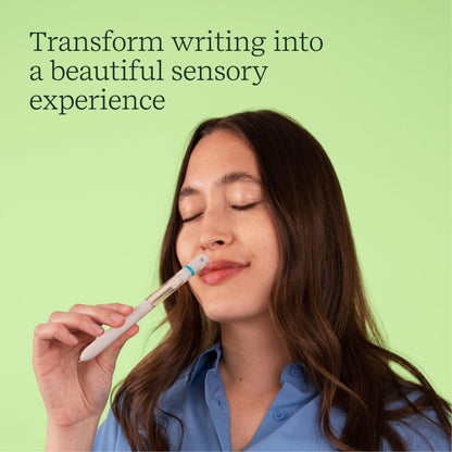 Pen Diffuser in Crisp Mountain Air Essential Oil Blends - Elegant 1.0mm Ballpoint Tip - Black Pen