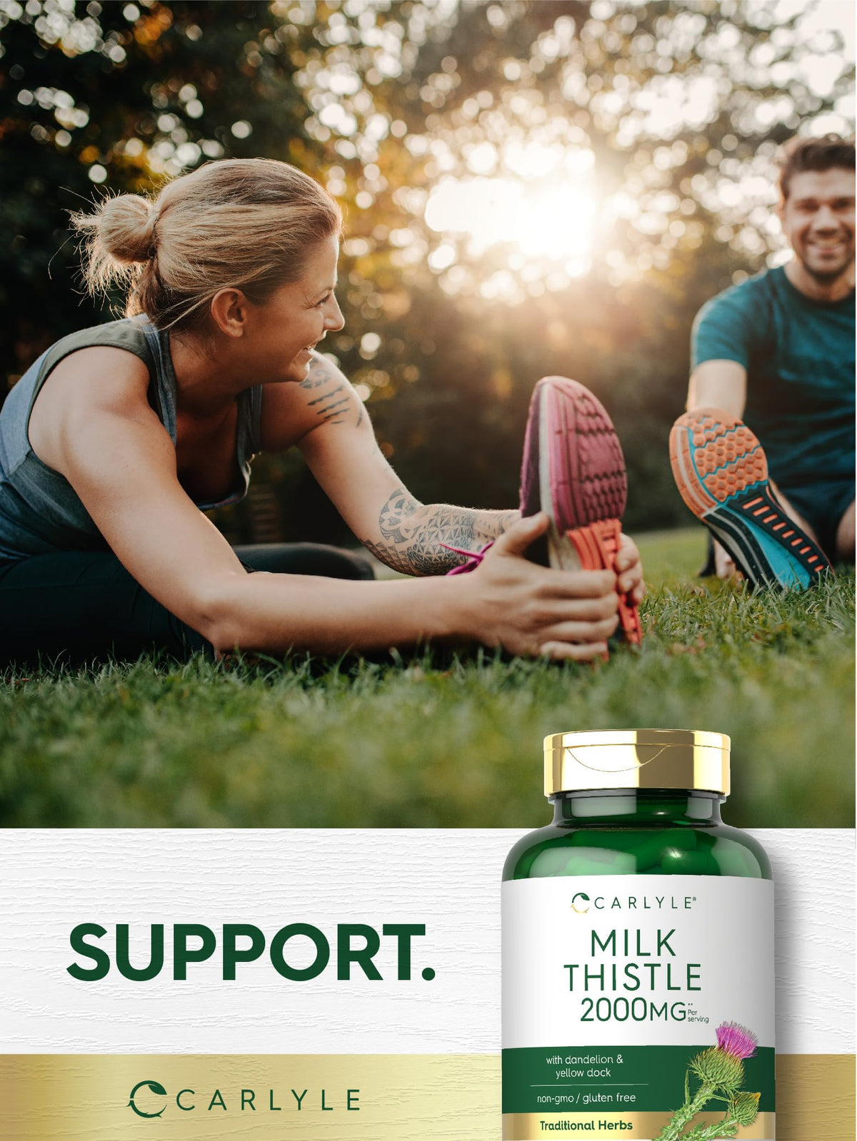 Carlyle Milk Thistle 2000mg - 180 Capsules - with Dandelion & Yellow Dock - Non-GMO
