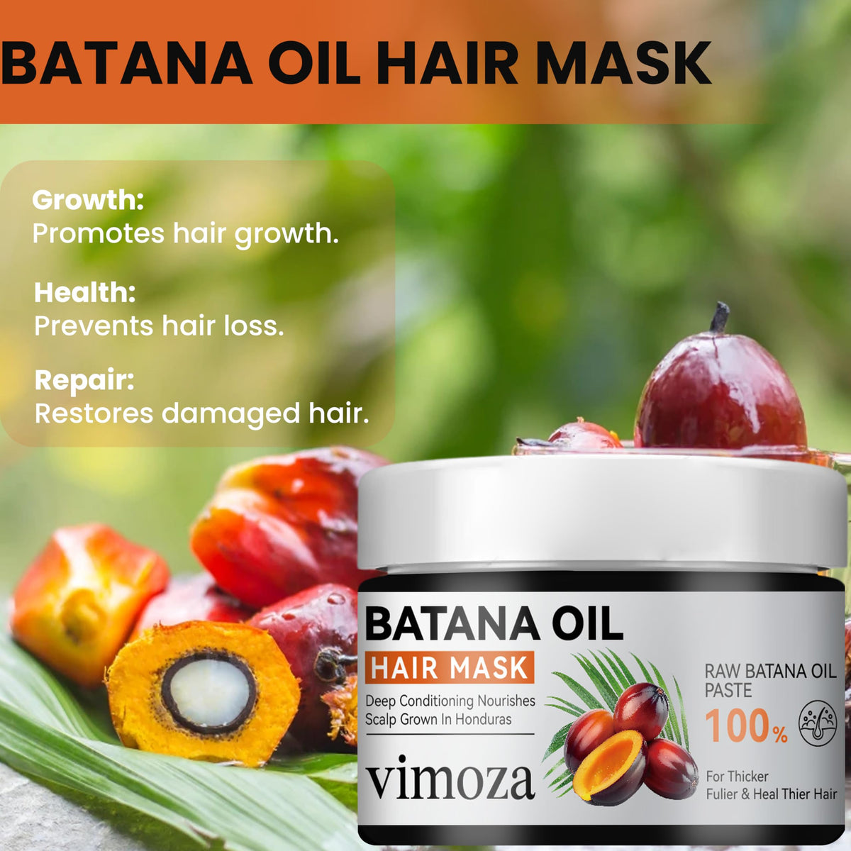 Batana Oil for Hair Growth, 100% Unrefined Natural Batana Oil Revitalized Hair Strength, Organic Raw Batana Conditioner For batana natural hair growth oilbatana oil organic for hair growth (1PACK)