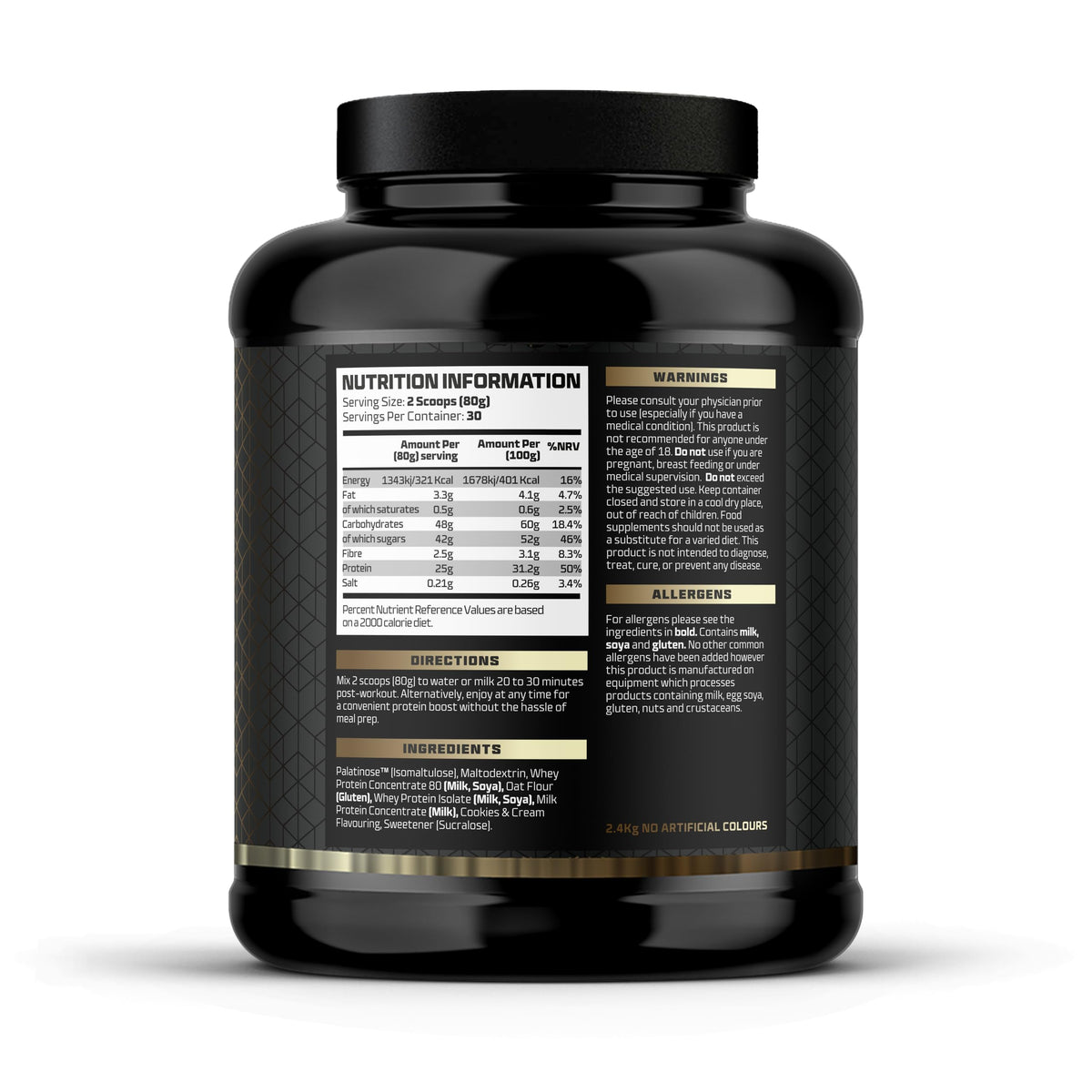 Beast Pharm - Recover Whey Protein Powder - 2.4kg/30 Servings - Cookies & Cream