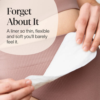 Cora Period Long Liners - 100% Organic Cotton Topsheet - Ultra Thin, Quick Absorbency
