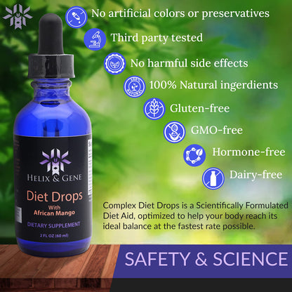 Helix & Gene Appetite Diet Drops Mango Flavor - Fast Weight Loss - Natural Metabolism
