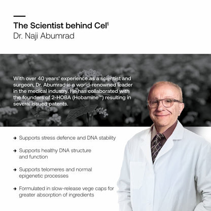 SRW Laboratories Cel¹ Stability - Stem Cell Supplement with 2-HOBA - Supports Stress Defence, DNA Structure & Youthful Cell Function - 60 Capsules