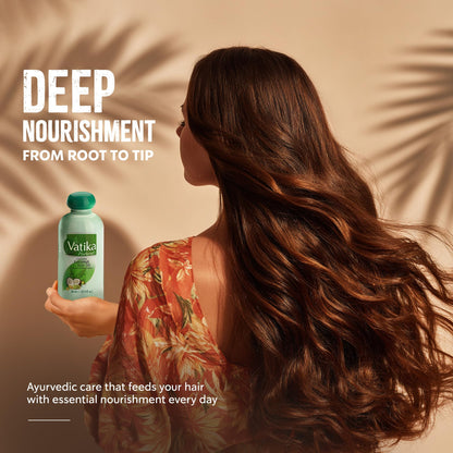 Dabur Vatika Naturals Coconut Hair Oil with Henna, Amla, Lemon & 5 Herbs - Nourish & Strengthen Hair & Scalp for Healthy & Radiant Hair for Kids, Women & Adults - 10.14 Fl Oz (Pack of 1)