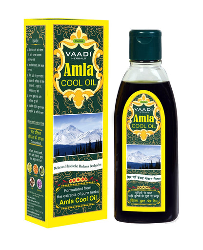 Vaadi Herbals Amla and Brahmi Blend Hair Oil - Therapeutic Grade for Hair Growth and Cooling - 6.76 Ounces