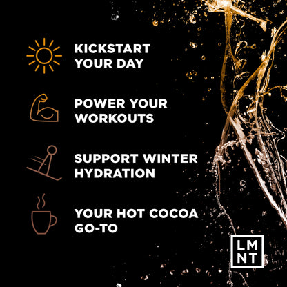LMNT Hot Chocolate and Coffee Mixer - Chocolate Caramel Salt Electrolytes - No Sugar