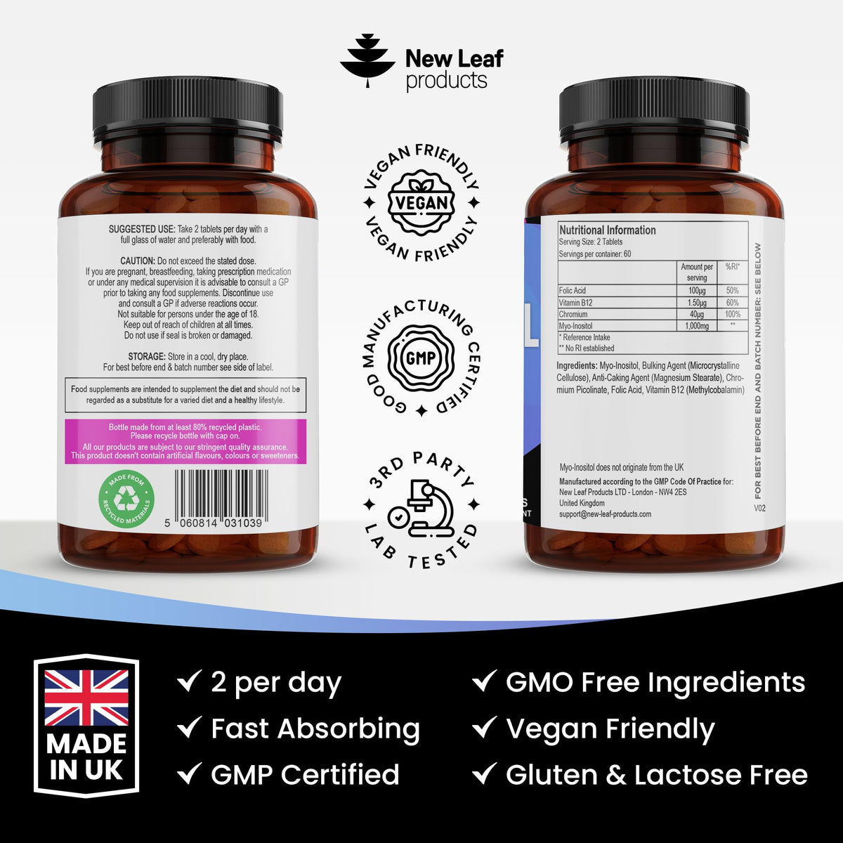 Myo-Inositol PCOS Supplement - Myo Inositol Tablets PCOS Supplement Enriched