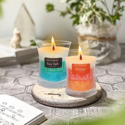 Citrus Jar Aromatherapy Candle Scented Candle Handmade Soy Candles Wood Candles Wick Fragrance