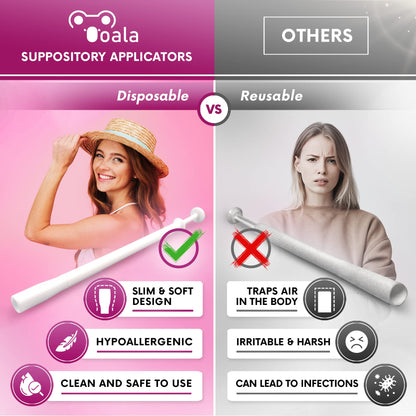 Ooala Disposable Vaginal Suppository Applicators (30-Pack) - Fits Most Brands, Pills, Tablets and Boric Acid