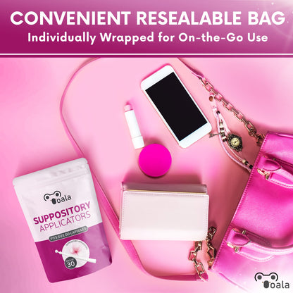 Ooala Disposable Vaginal Suppository Applicators (30-Pack) - Fits Most Brands, Pills, Tablets and Boric Acid