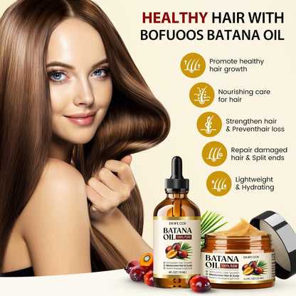 Bofuoos Raw Batana Oil for Hair Growth, 100% Natural Organic from Honduras