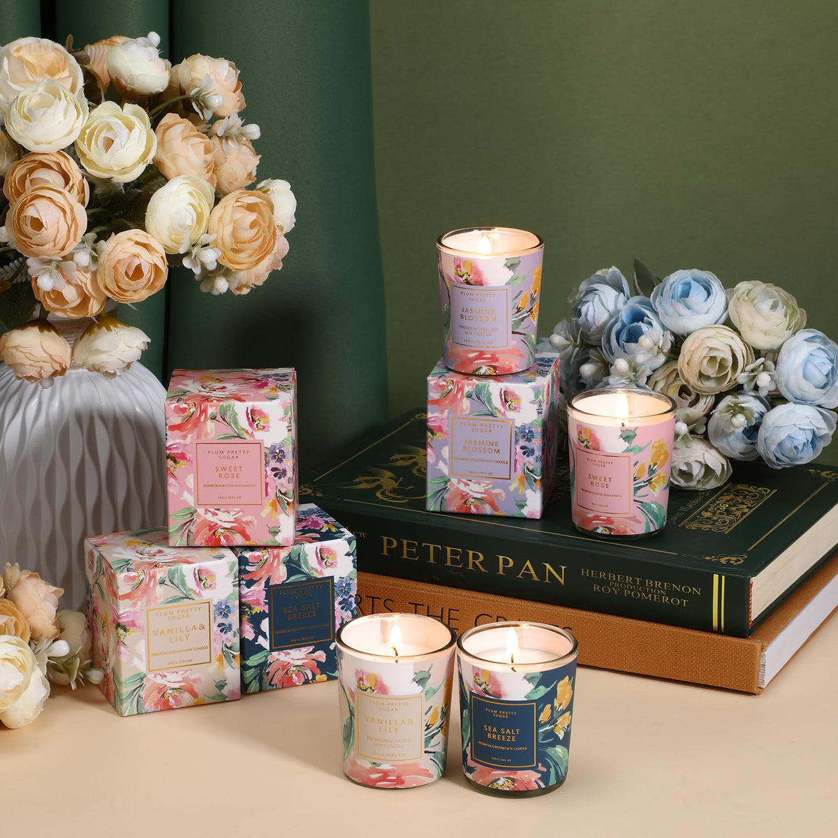MTLEE 24 Pcs Candles for Home Scented Candle Gifts for Women Bulk 8 Long Lasting Aromatherapy Jar
