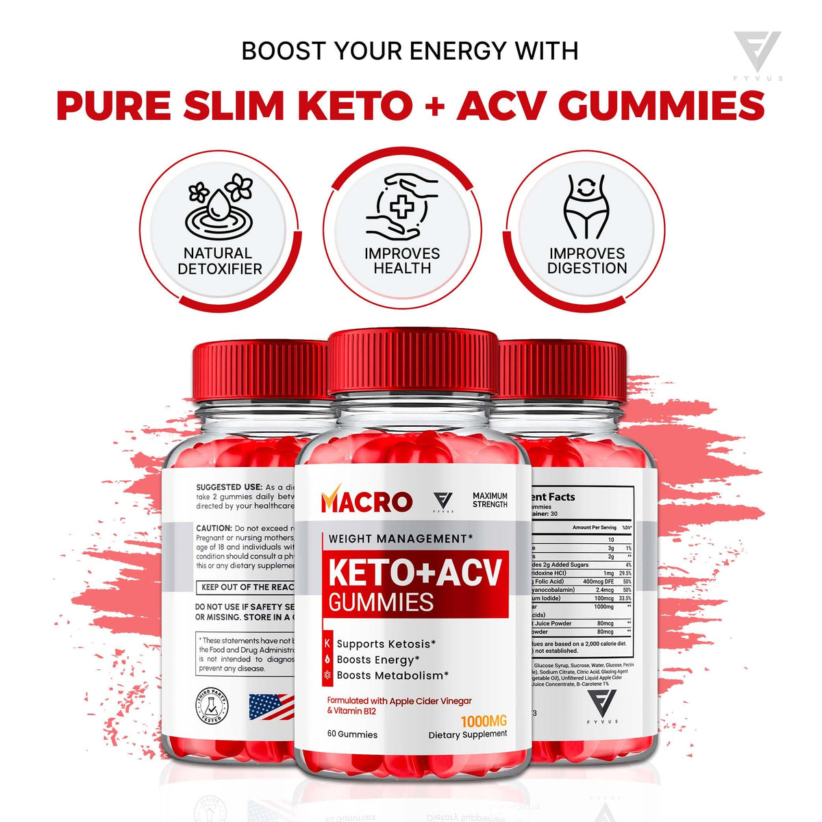 Macro Keto ACV Gummies Advanced Apple Cider Vinegar Vitamin Supplement