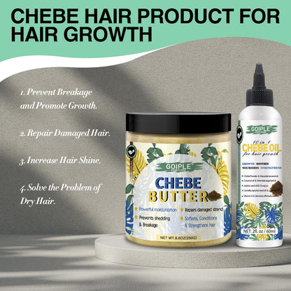 Chebe Hair Growth Oil and Butter for Deep Moisturization - All Hair Types, Men and Women