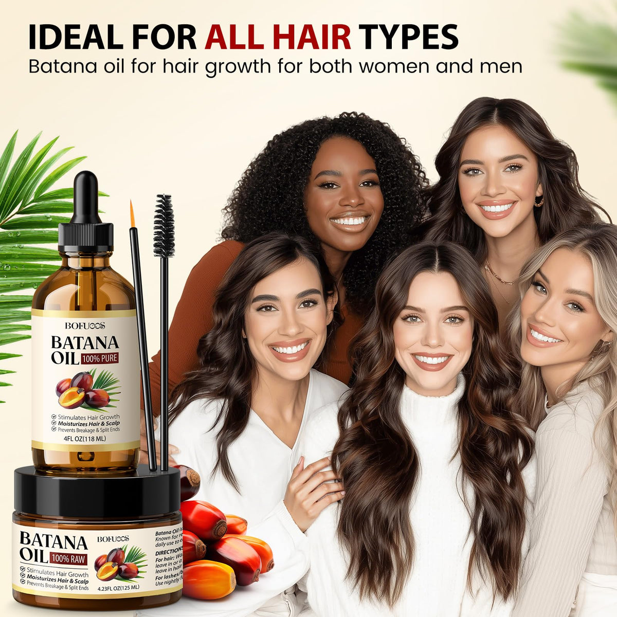 Bofuoos Raw Batana Oil for Hair Growth, 100% Natural Organic from Honduras
