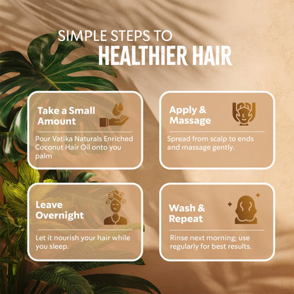 Dabur Vatika Naturals Coconut Hair Oil with Henna, Amla, Lemon & 5 Herbs - Nourish & Strengthen Hair & Scalp for Healthy & Radiant Hair for Kids, Women & Adults - 10.14 Fl Oz (Pack of 1)