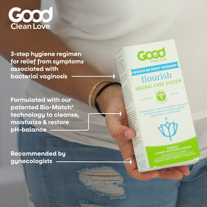 Good Clean Love Flourish Vaginal Care System, 30-Day Regimen, Relieves Itching & Irritation, Includes Personal