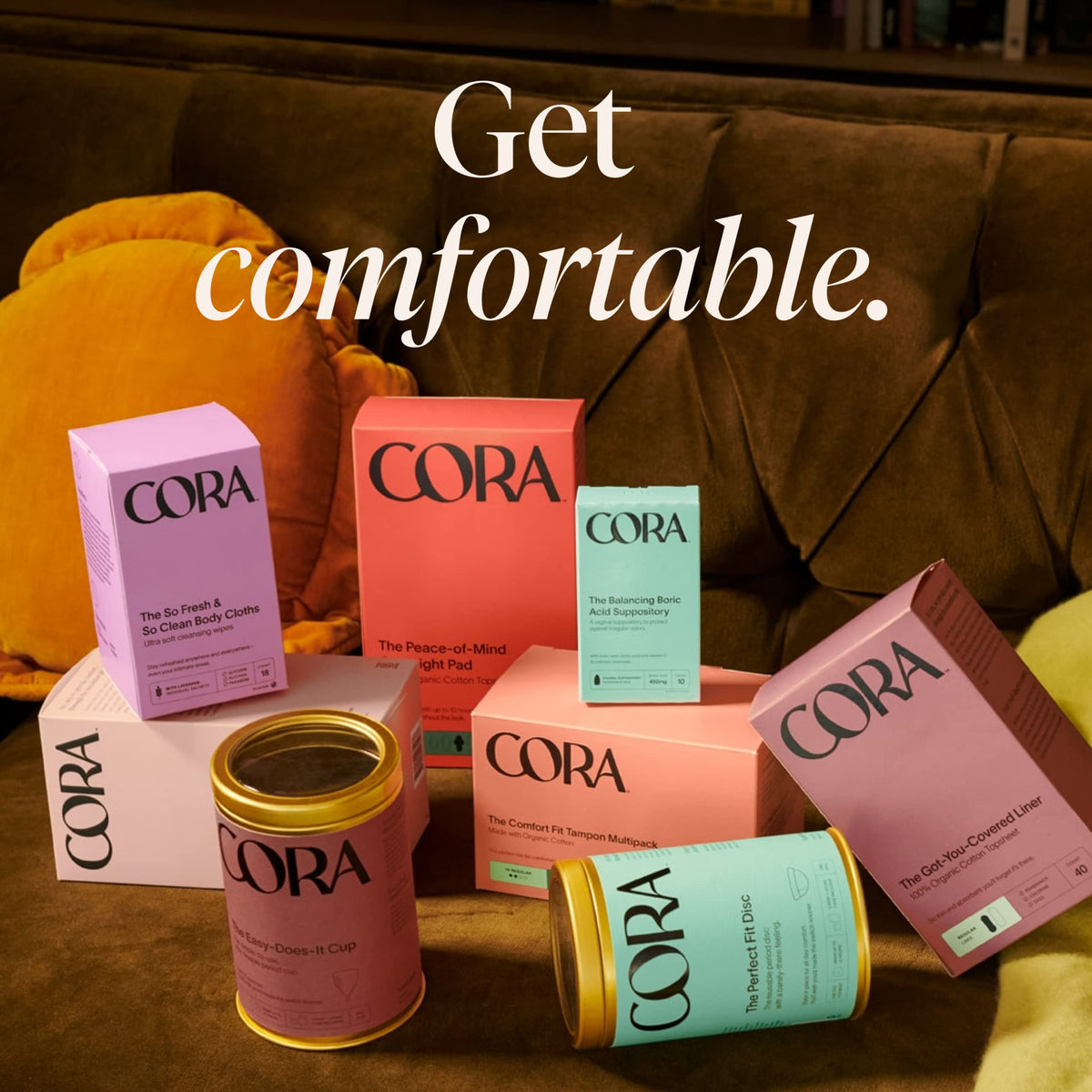 Cora Period Regular Liners - 100% Organic Cotton Topsheet - Ultra Thin, Quick Absorbency