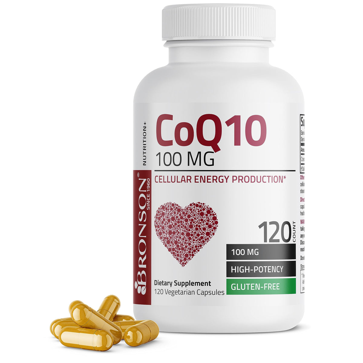 Bronson CoQ10 100 MG High Potency Cellular Energy Production, 120 Vegetarian Capsules