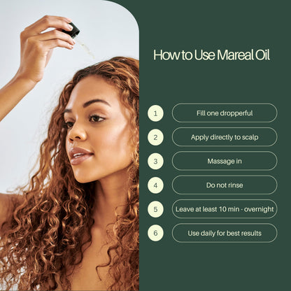 MAREAL Pure Rosemary Oil for Hair Growth & Scalp Health - Infused with Castor & Coconut Oil - Hair Thickening & Regrowth Treatment for Women & Men - 100% Natural - Up to 2-Month Supply - 1.7 fl oz