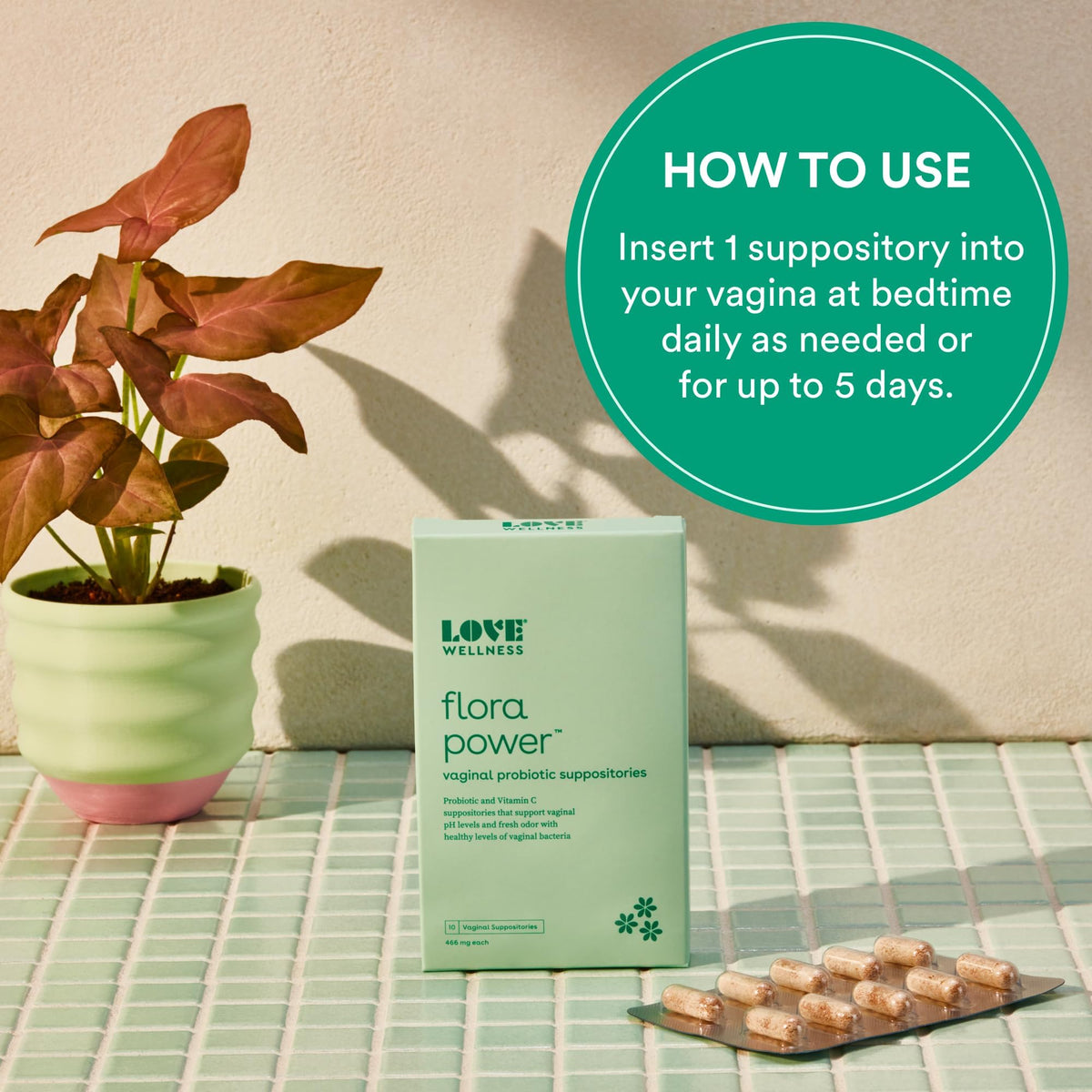 Love Wellness Flora Power & Good Girl Probiotics - Vaginal Suppositories & Prebiotics for Women