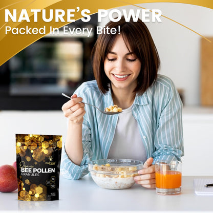 Bee Pollen Granules Third-Party Tested, 1 Lbs. - Bee Pollen for Women, Keto-Friendly Super Food Supplement Packed with Proteins, Vitamins & Minerals - Immune Support, Energy Boost, Digestive Wellness