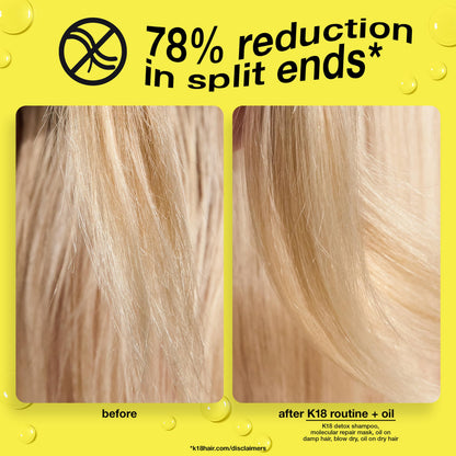 K18 Molecular Repair Hair Oil - Strengthening Peptide Damaged Hair Treatment Oil - 24-Hour Frizz Control + Heat Protectant - 0.34 Fl oz