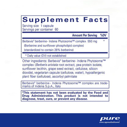 Pure Encapsulations Berberine UltraSorb - Enhanced Absorption Berberine - 60 Capsules