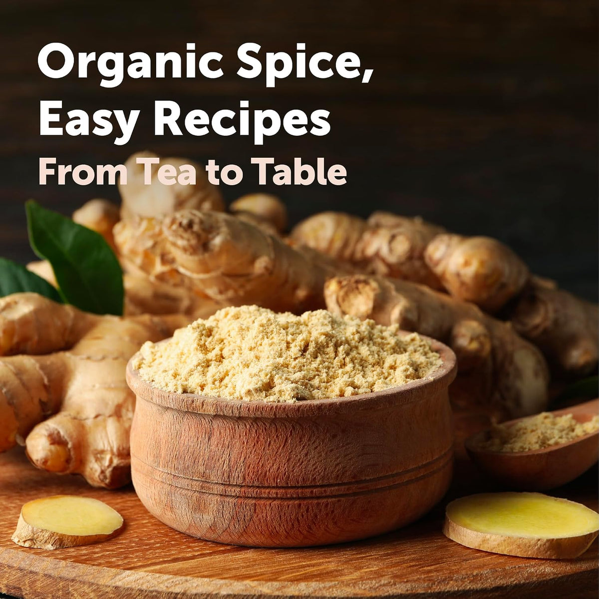 Organic Ginger powder, 2lbs (32oz) - Premium Source for Spice & Seasoning - Great for Baking, Cooking & Tea - Additive Free, Non-GMO, Bulk Supply