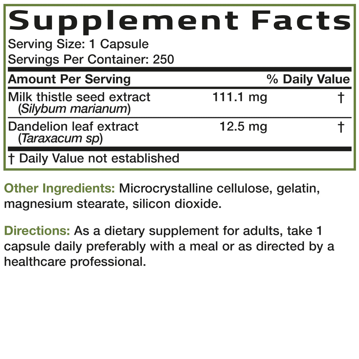 Bronson Milk Thistle Silymarin Marianum & Dandelion Extract, 120 Capsules - 2-in-1 Liver Cleanse, Health, Detox & Antioxidant Support, Non-GMO, Gluten-Free, Soy-Free
