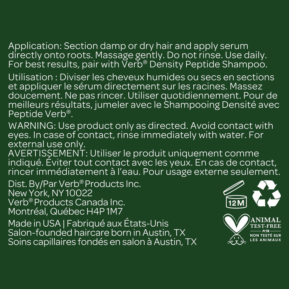 VERB Density Peptide Serum, 1 fl oz - Visibly Thicken + Reduce Signs of Shedding- No Parabens or Harmful Sulfates (Pack of 3)