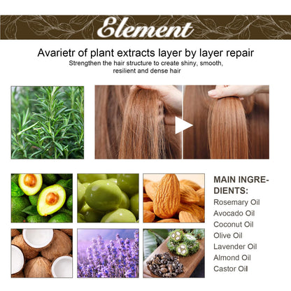 2 Pcs Natural Hair Growth Oil, EELHOE Organic Rosemary Oil for Dry Damaged and Thin Hair.