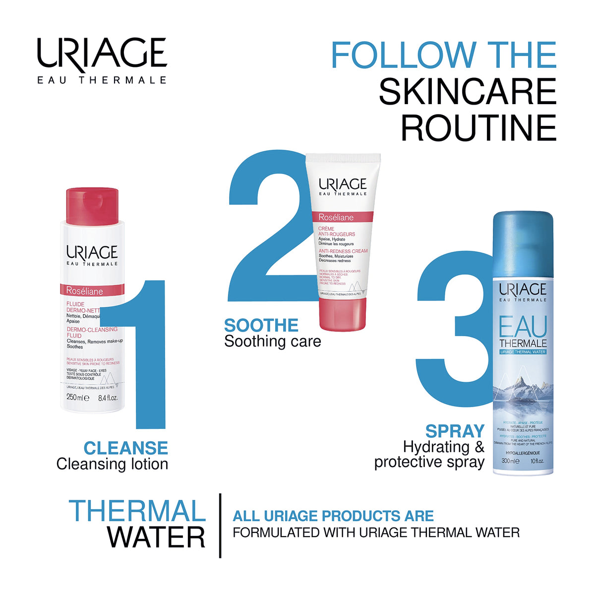 Uriage Roseliane Redness Relief Face Cream 1.35 fl.oz. - Hydrating Moisturizer