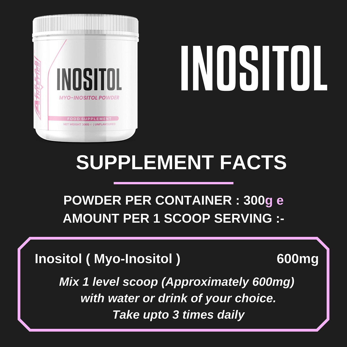 Inositol (Myo-Inositol) Powder 300g - Premium Myo Inositol Powder - Supports Women